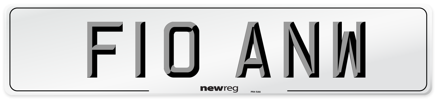F10 ANW Number Plate from New Reg